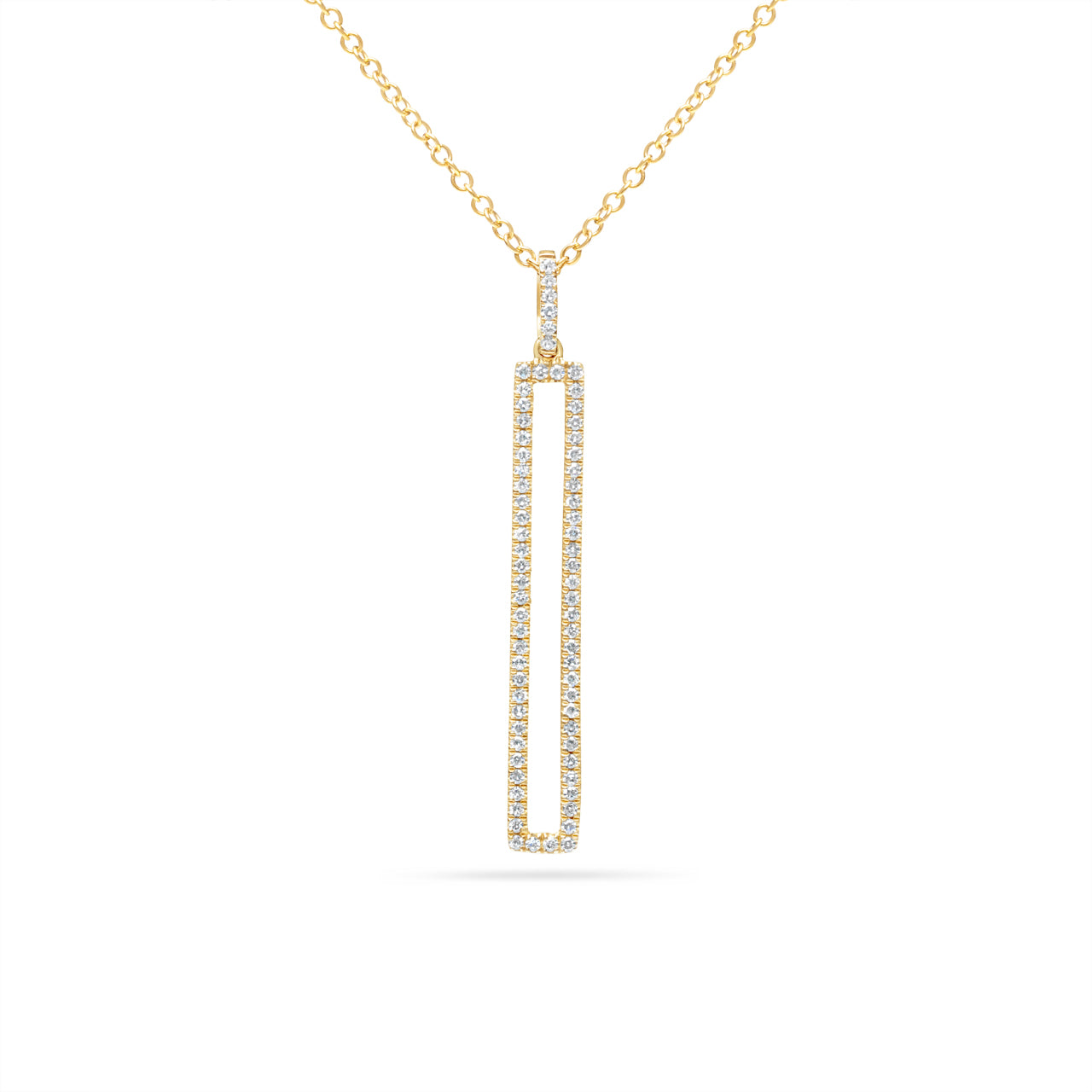 Diamond Open Rectangle Necklace