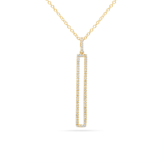 Diamond Open Rectangle Necklace