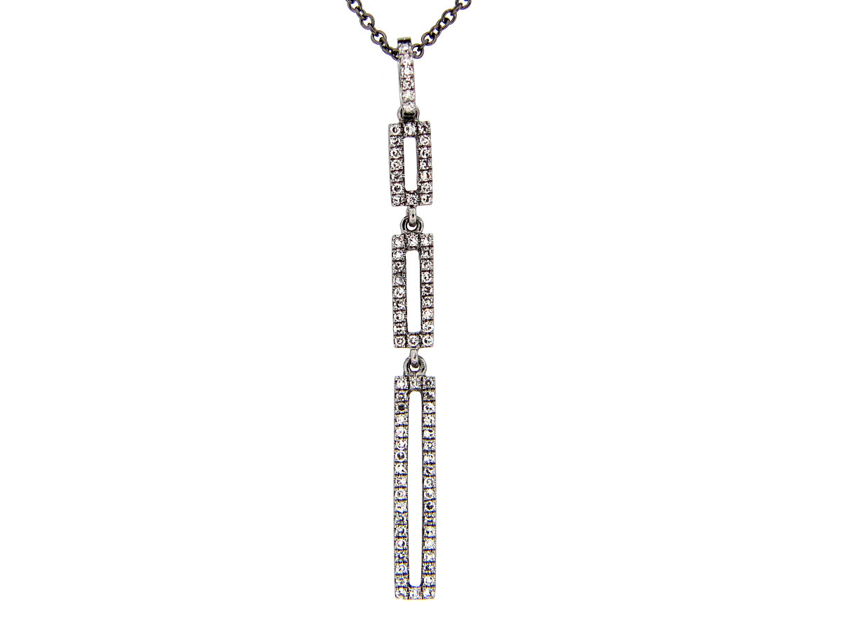 DIAMOND 3 RECTANGLE PENDANT, 14K BLACK FINISH (N)