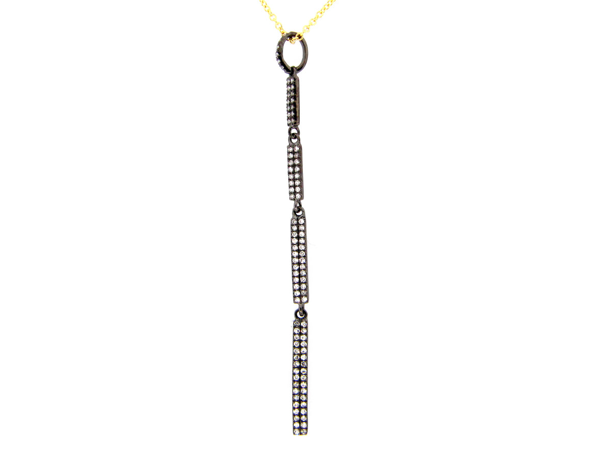 DIAMOND PENDANT, 14K BLACK FINISH/ YELLOW CHAIN (N)