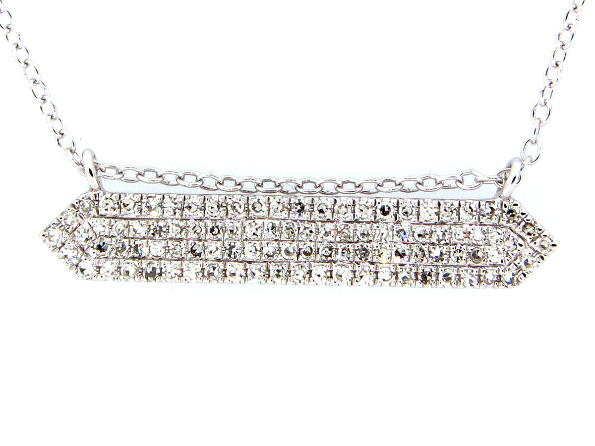 DIAMOND PENDANT NECKLACE, 18"/16", 14KW (N)