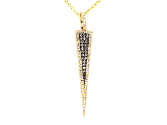 DIAMOND PENDANT, 14K YELLOW GOLD, CENTER DIAMONDS, BLACK FINISH (N)