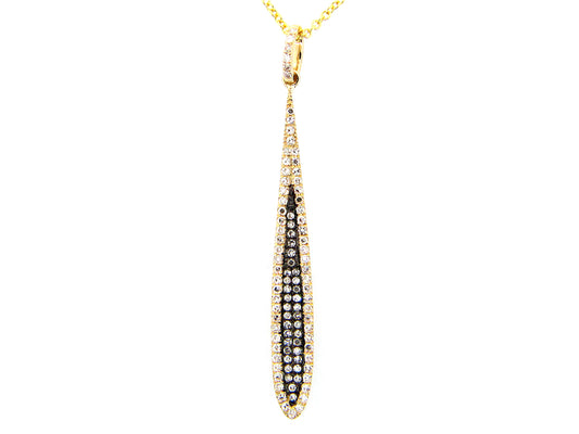 DIAMOND PENDANT, 14KY, CENTER DIAMONDS BLACK FINISH, (N)