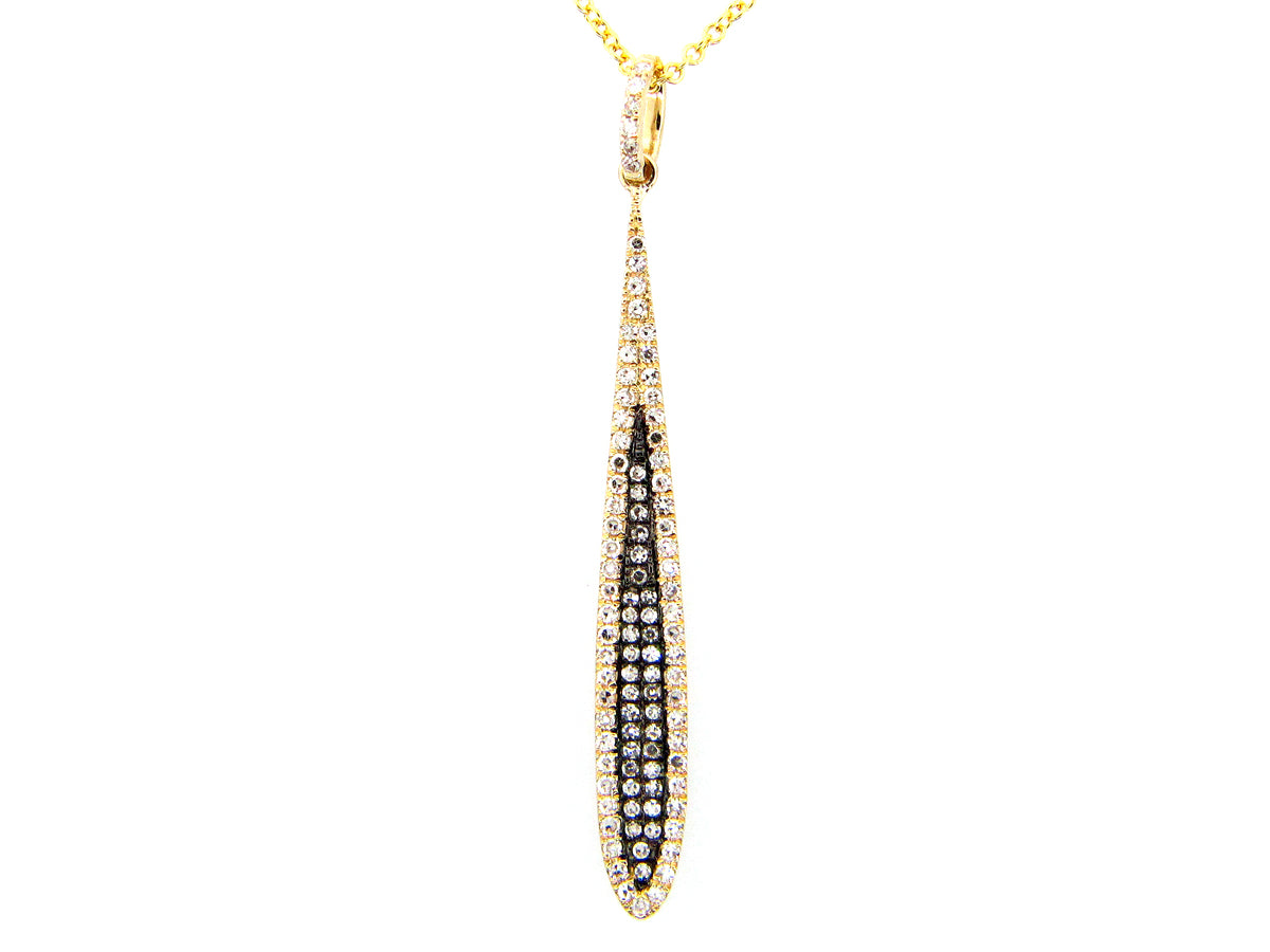 Diamond Pendant, 14ky, Center Diamonds Black Finish, (N)