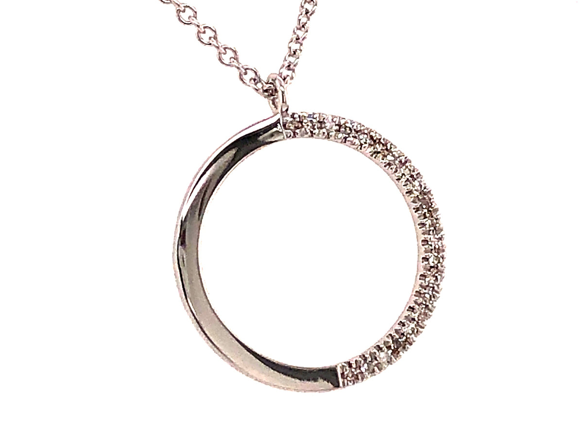 DIAMOND CIRCLE HALF PENDANT NECKLACE