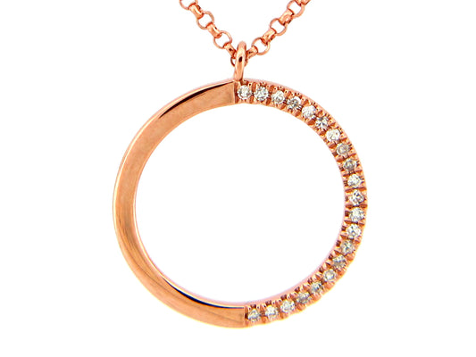 DIAMOND CIRCLE HALF PENDANT NECKLACE