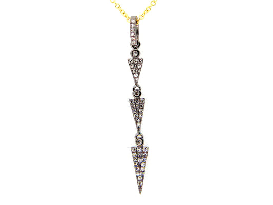 DIAMOND PENDANT, 14K BLACK FINISH, YELLOW CHAIN (N)