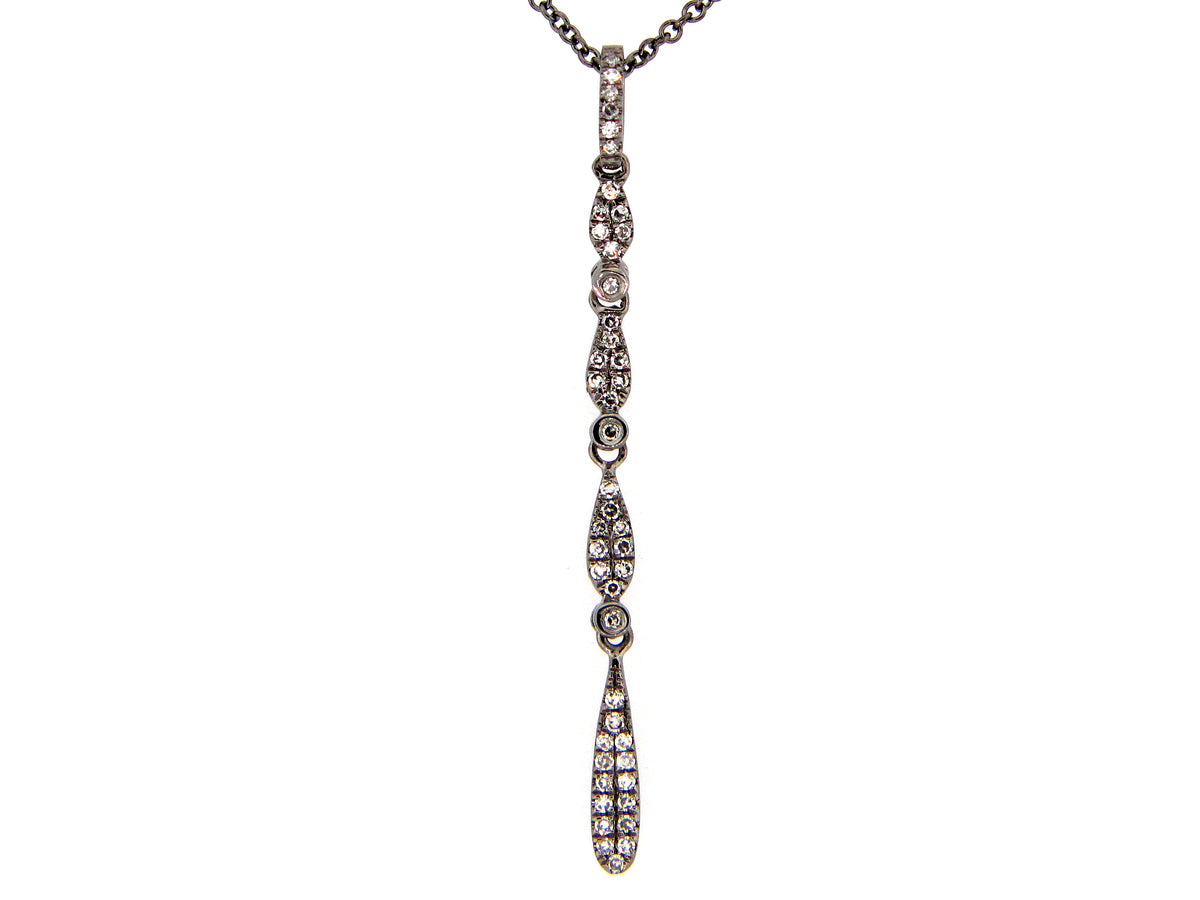 DIAMOND PENDANT, 14K BLACK FINISH,(N)