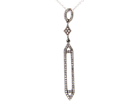 DIAMOND PENDANT, 14K BLACK FINISH/WHITE CHAIN (N)