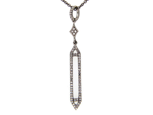 DIMAOND PENDANT, 14K BLACK FINISH, (N)
