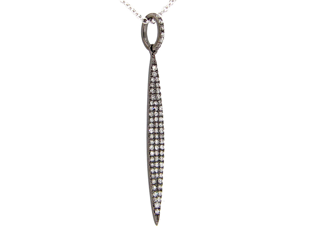 DIAMOND PENDANT, 14K BLACK FINISH/ WHITE CHAIN (N)