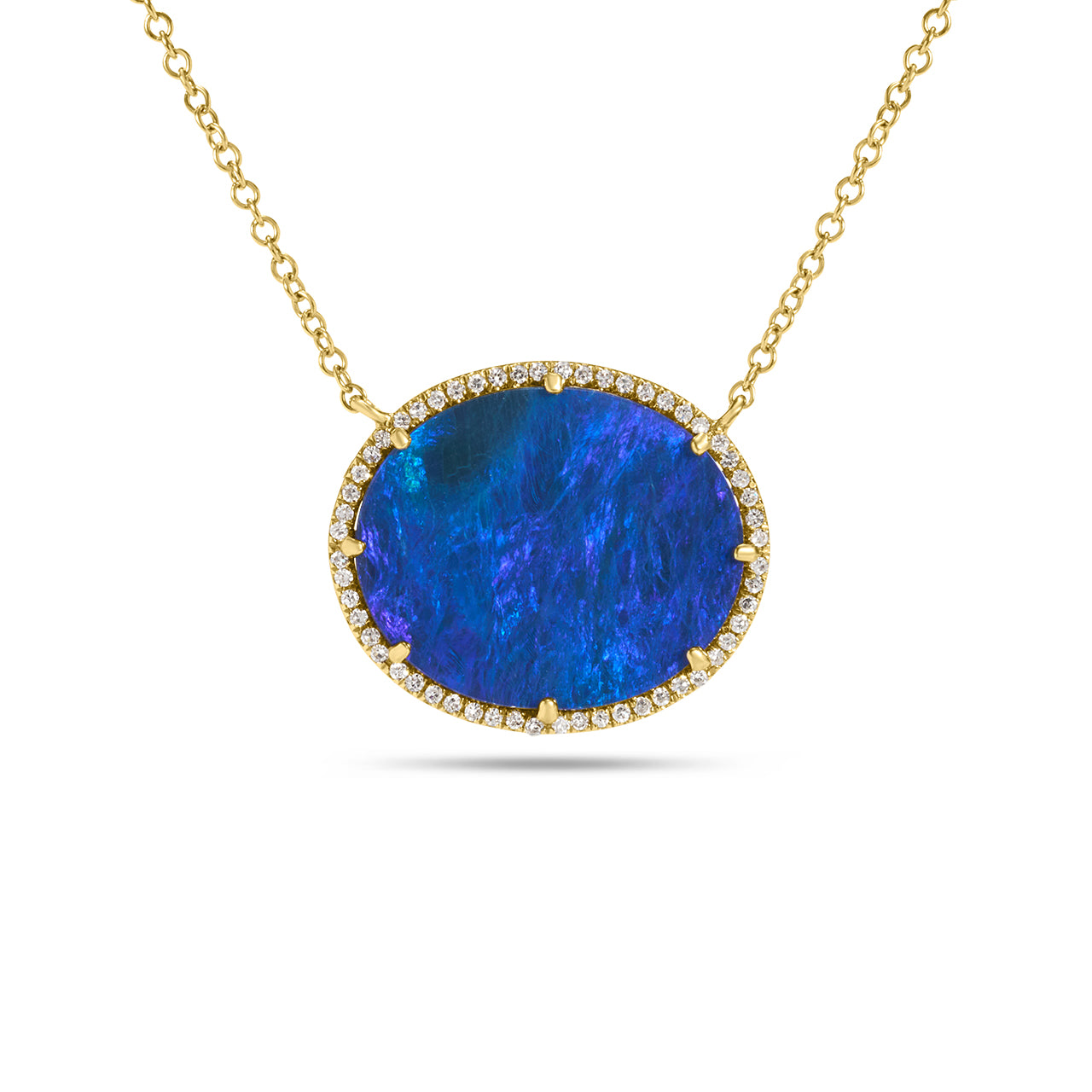 Opal & Diamond Large Oval Necklace