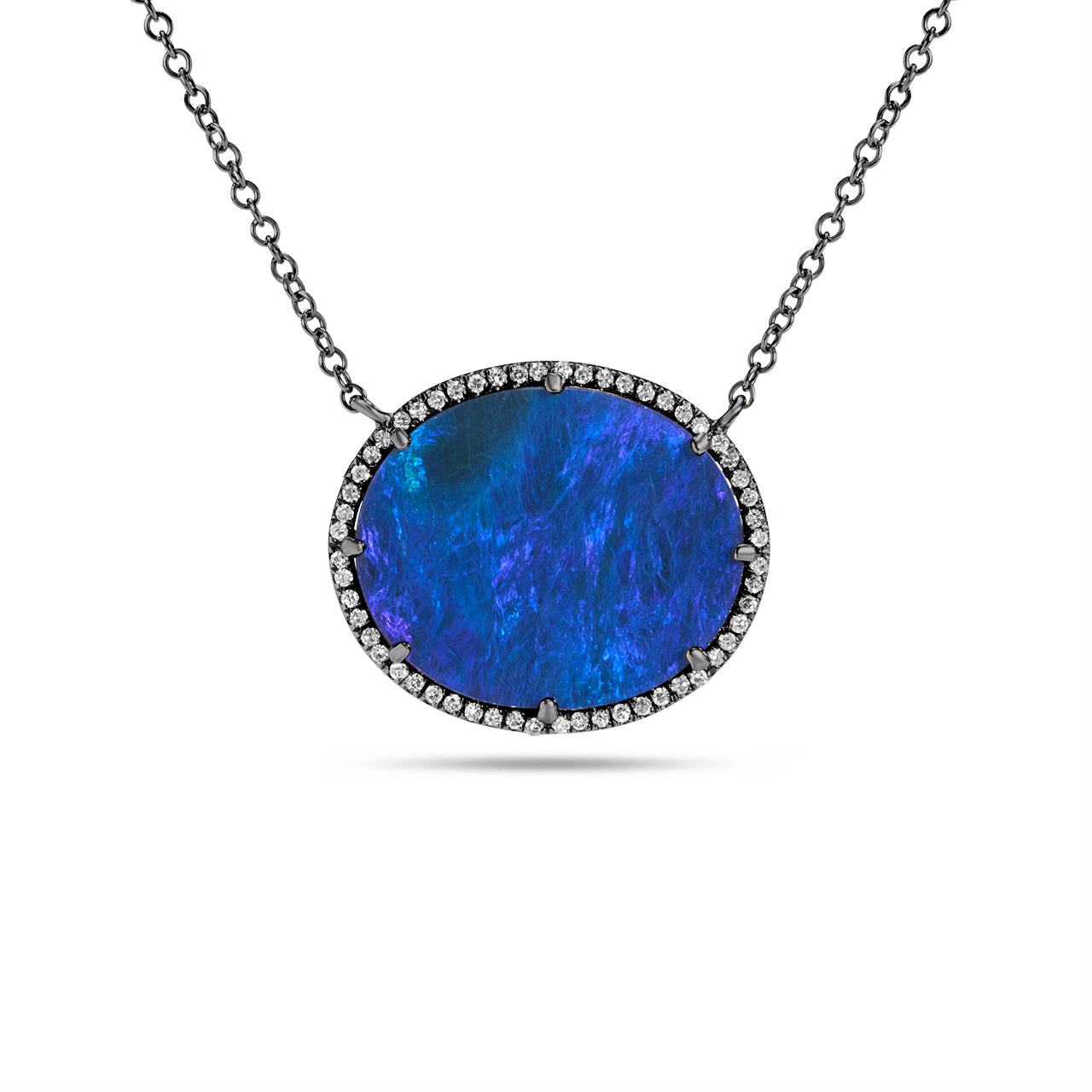 Opal & Diamond Large Oval Necklace