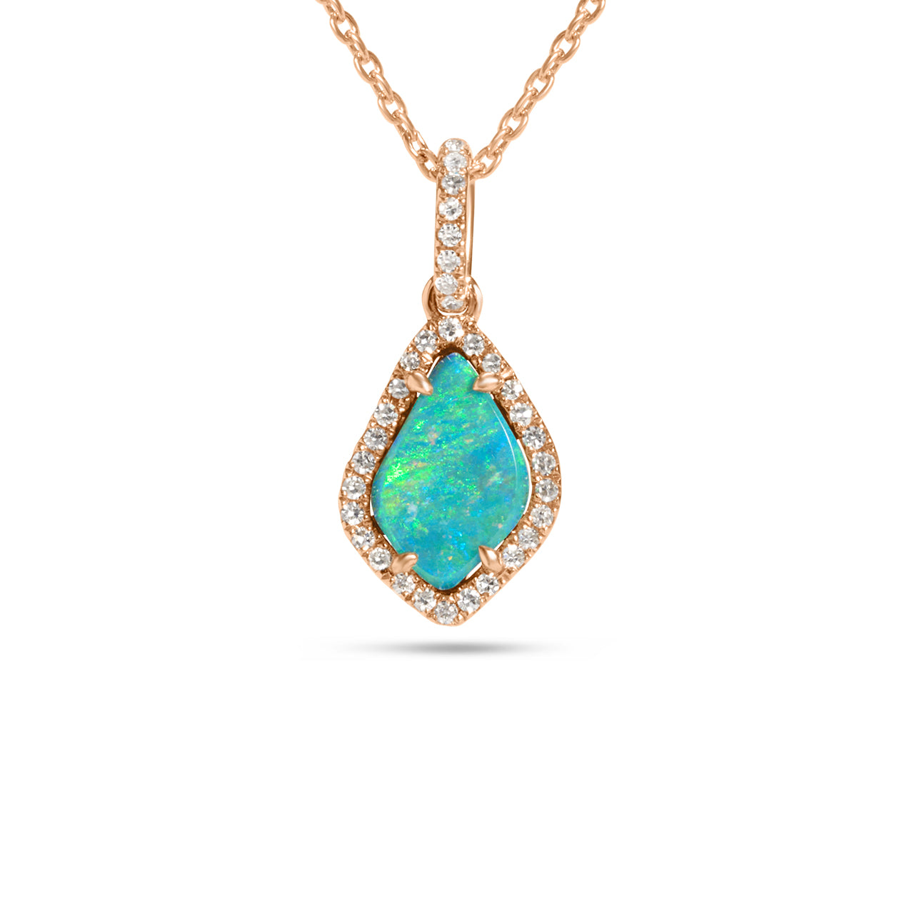 Opal & Diamond Freeform Necklace