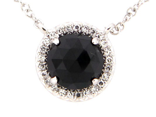 BLACK ONYX & DIAMOND PENDANT NECKLACE