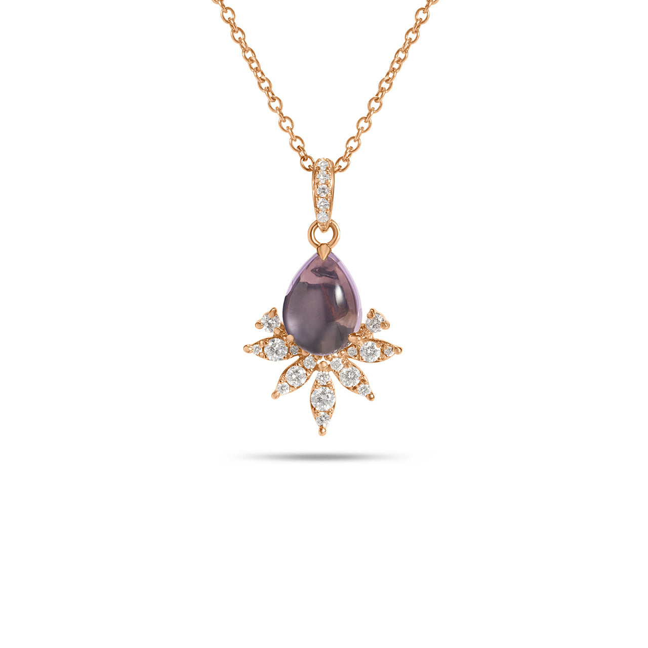Amethyst & Diamond Budding Necklace