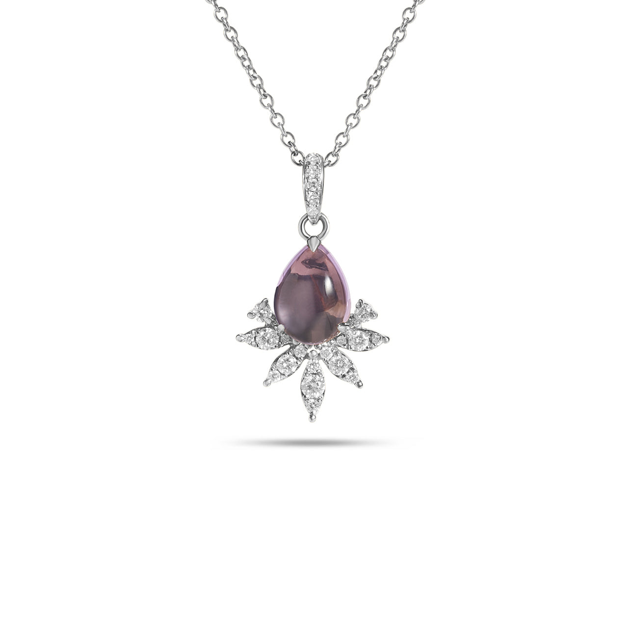 Amethyst & Diamond Budding Necklace