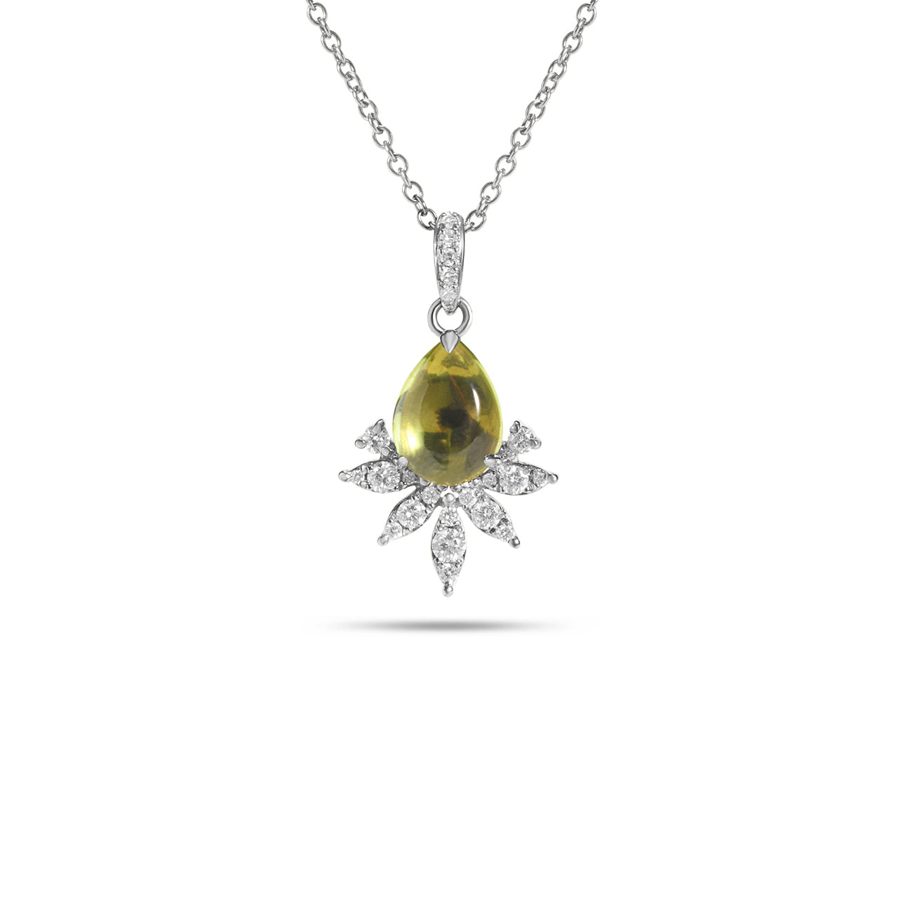 Peridot & Diamond Budding Necklace