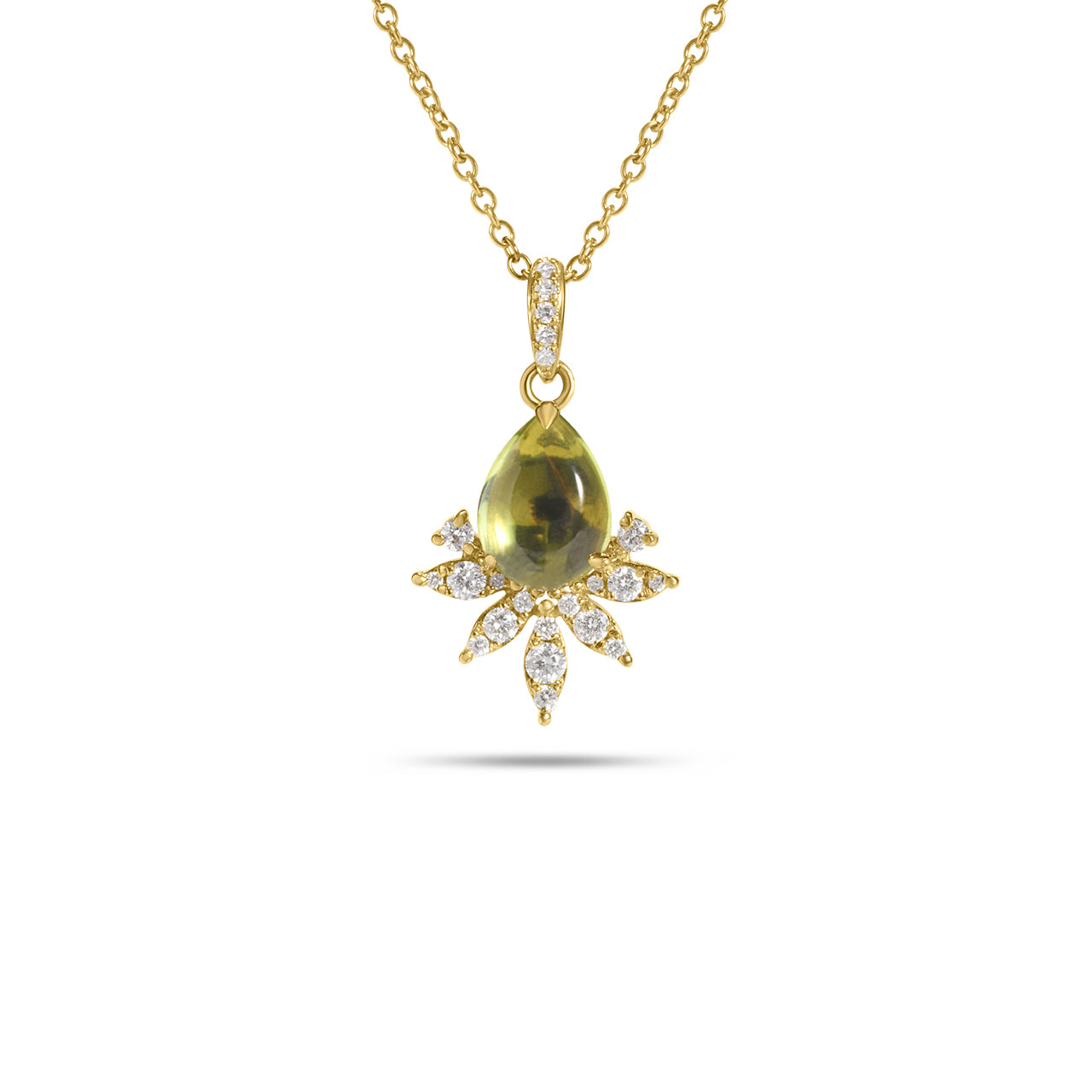 Peridot & Diamond Budding Necklace