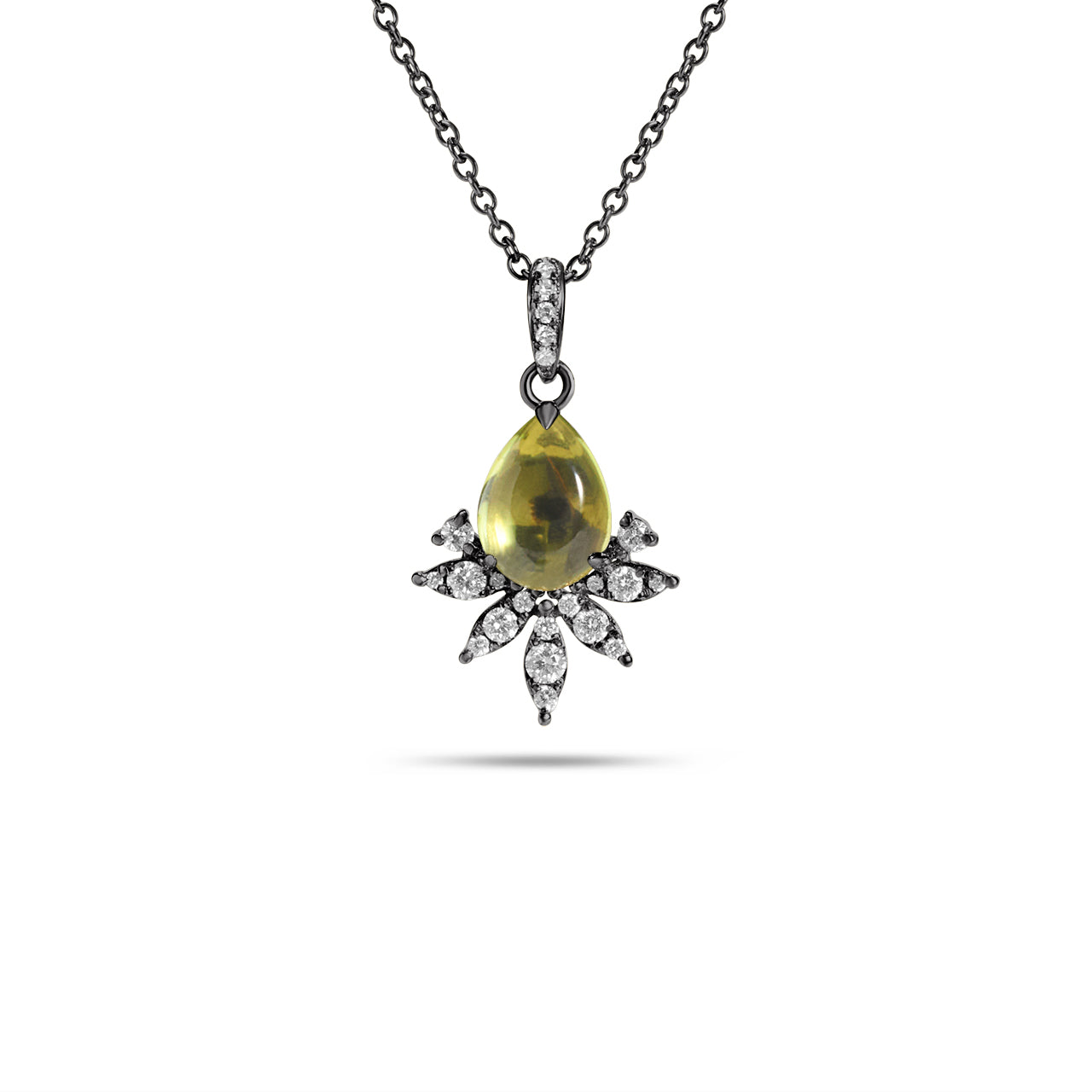 Peridot & Diamond Budding Necklace