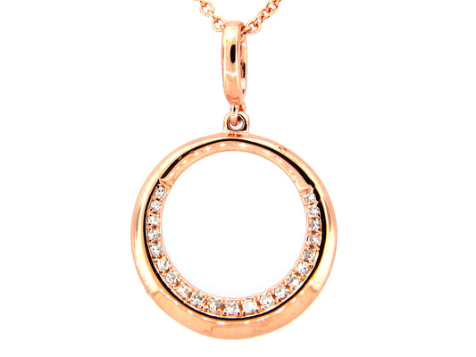 DIAMOND CIRCLE PENDANT,14KR (N)