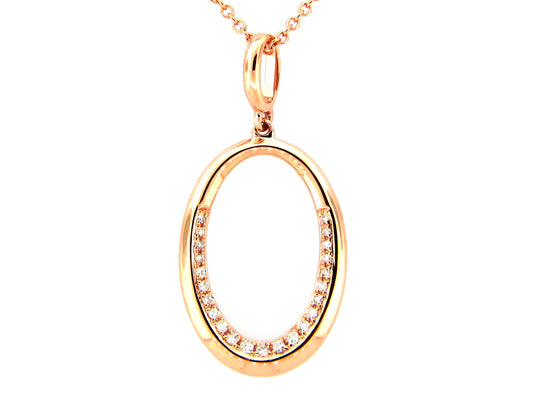 DIAMOND OVAL PENDANT, 14KR (N)
