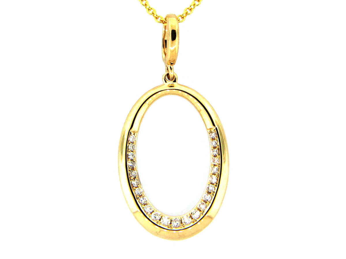 DIAMOND OVAL PENDANT, 14KY (N)