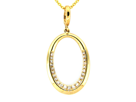 DIAMOND OVAL PENDANT, 14KY (N)