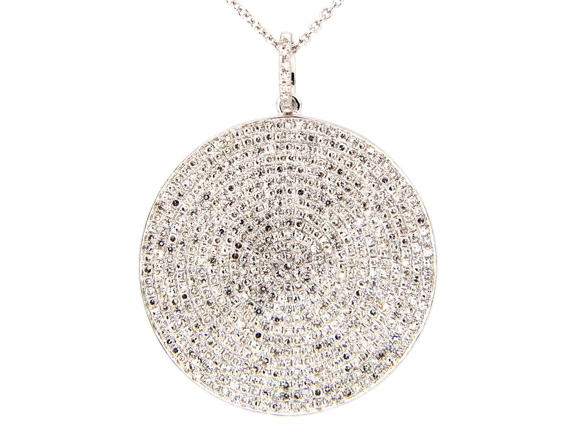 DIAMOND 25MM DISC PENDANT, 14KW (N)