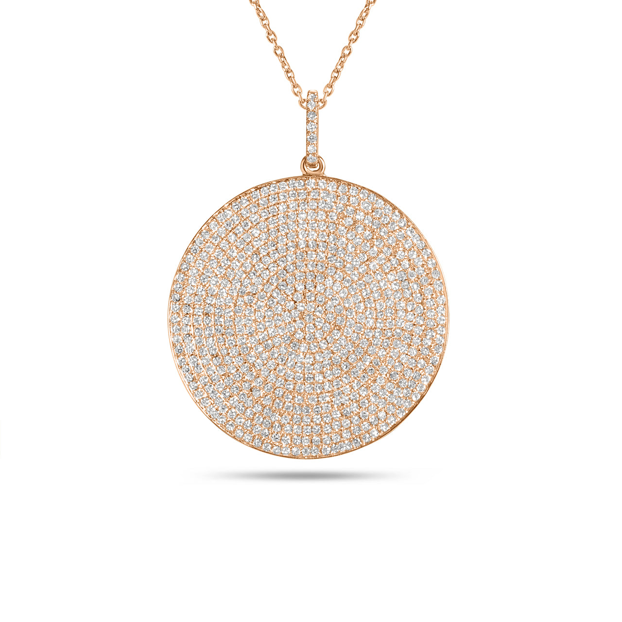 Diamond Pave 25mm Disc Necklace