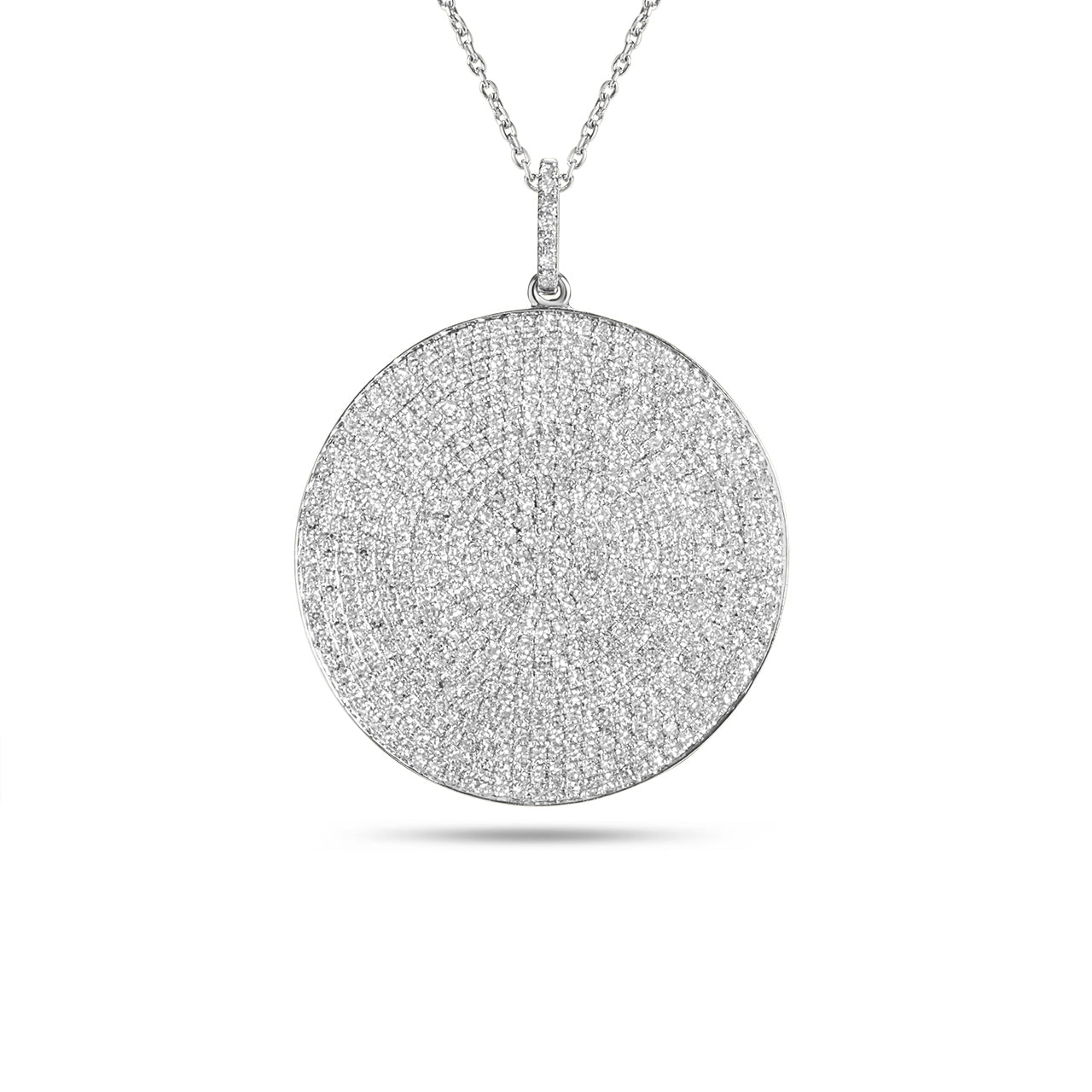 Diamond Pave 25mm Disc Necklace