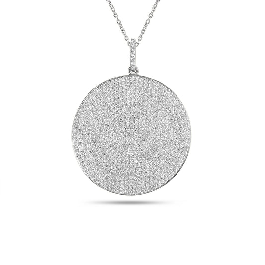 Diamond Pave 25mm Disc Necklace