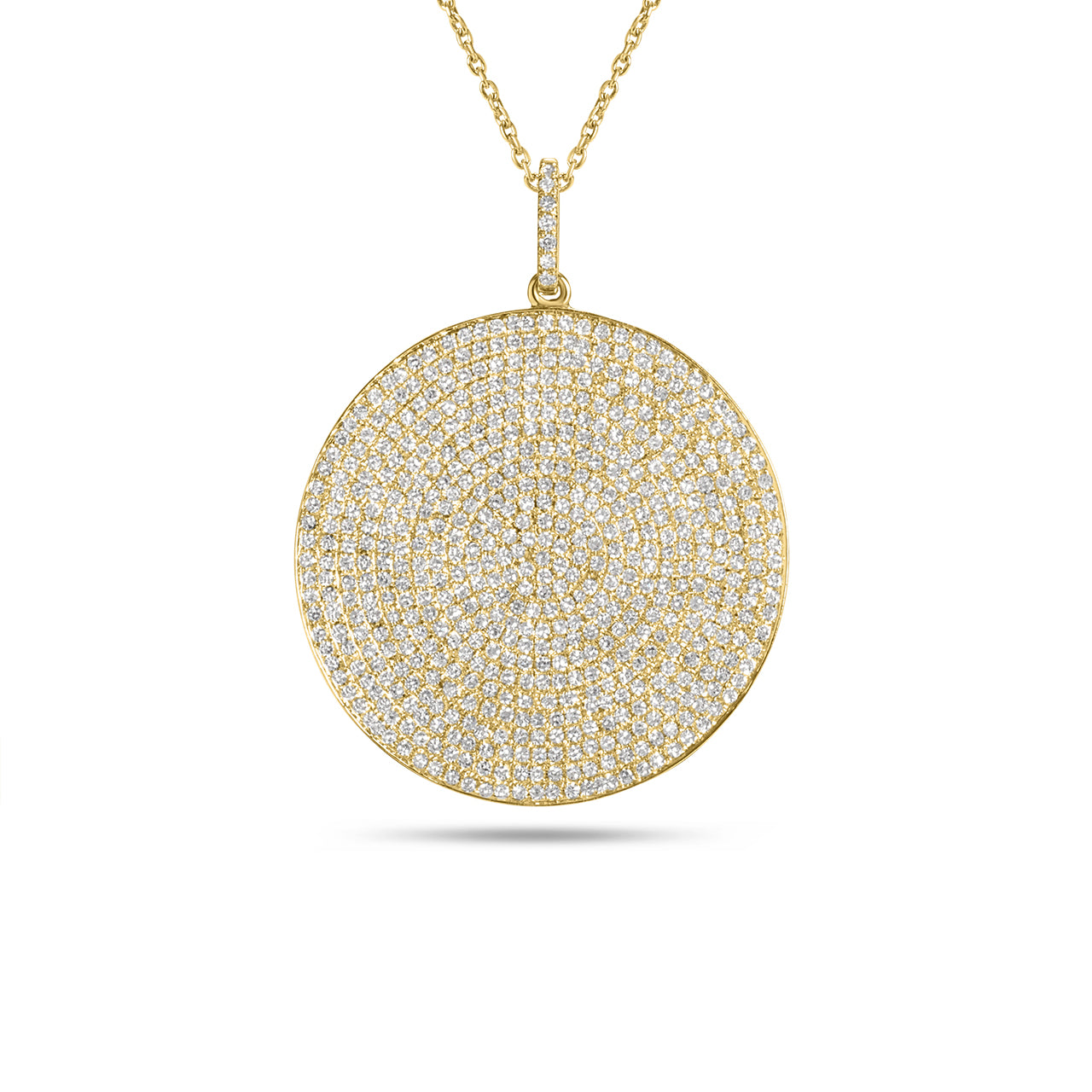 Diamond Pave 25mm Disc Necklace