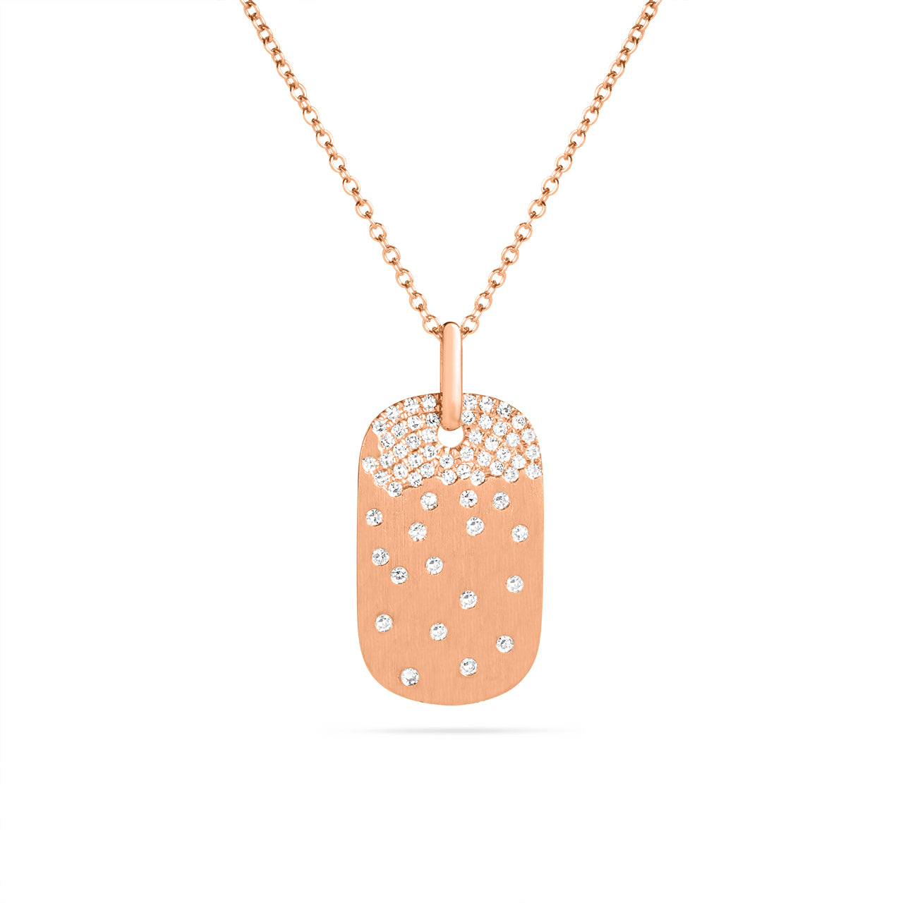 Diamond Petite Confetti Dog Tag Necklace