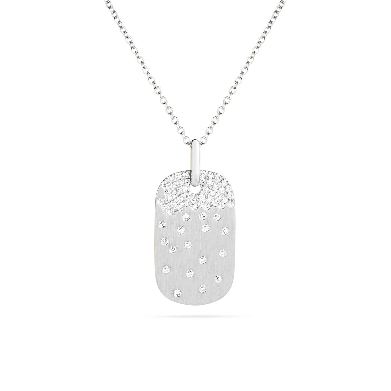Diamond Petite Confetti Dog Tag Necklace