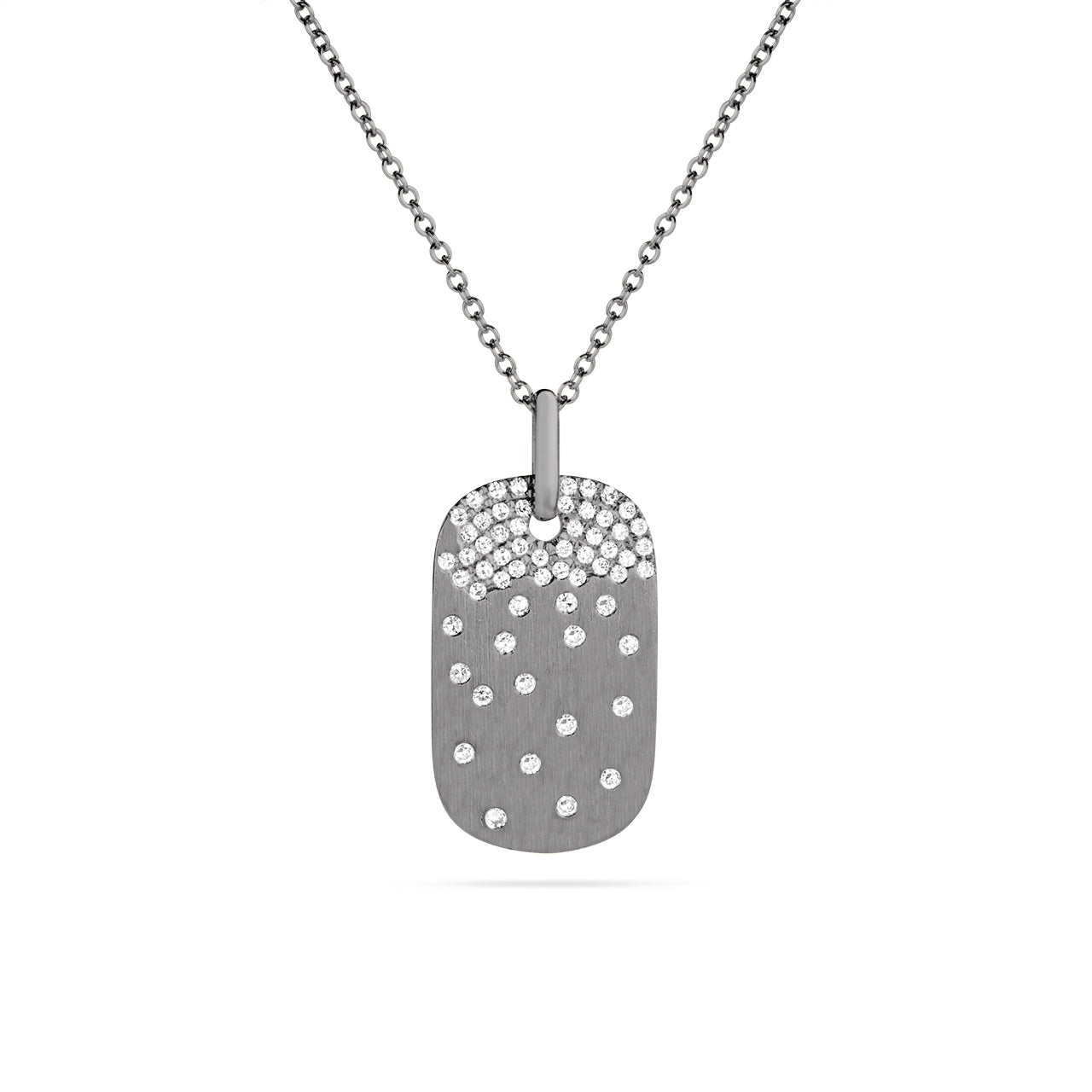 Diamond Petite Confetti Dog Tag Necklace