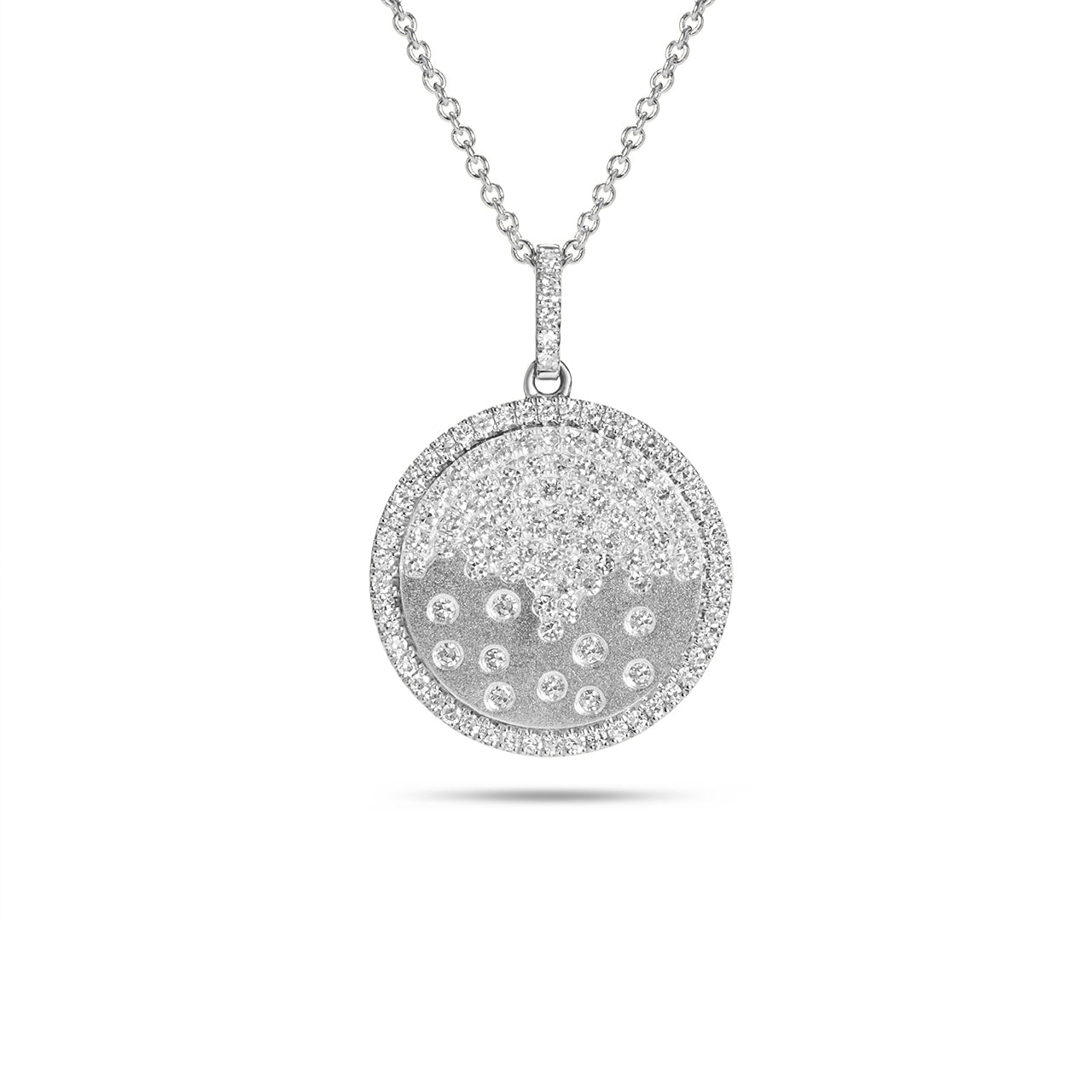 Diamond Petite Confetti Halo Disc Necklace