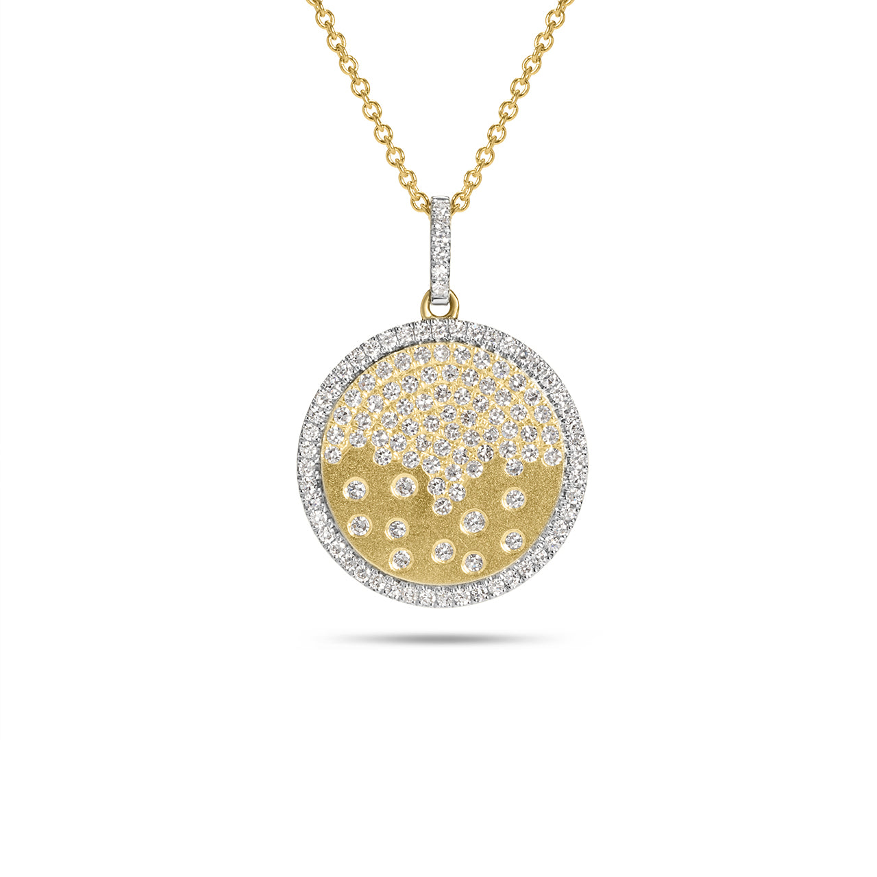 Diamond Petite Confetti Halo Disc Necklace