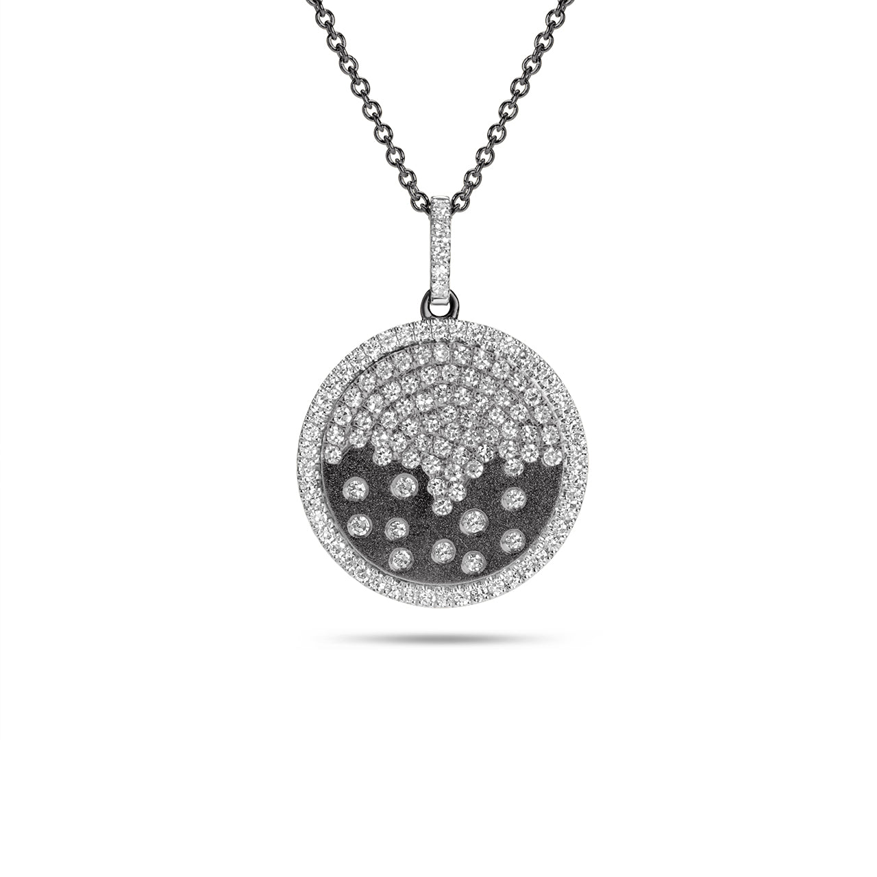 Diamond Petite Confetti Halo Disc Necklace
