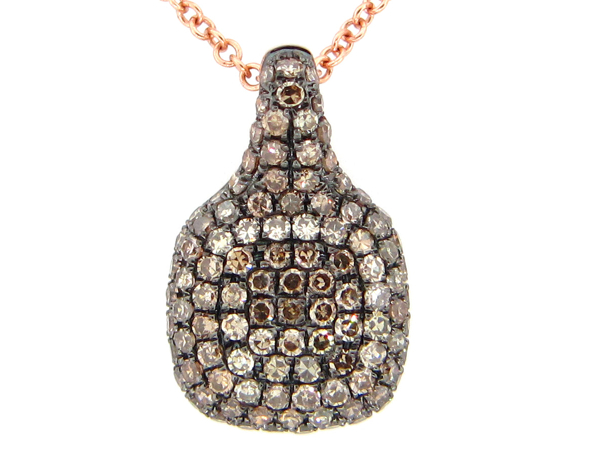 BROWN DIAMOND PENDANT, 14KR (N)