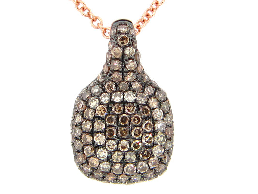 BROWN DIAMOND PENDANT, 14KR (N)