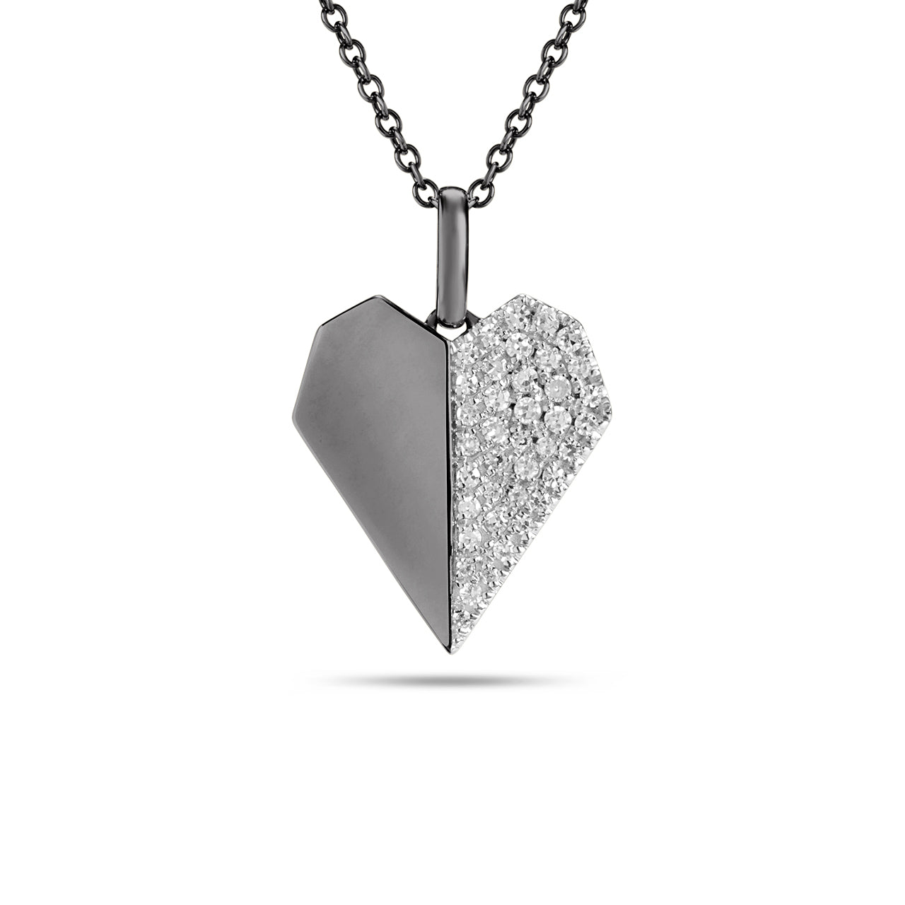 Diamond Heart Duet Necklace