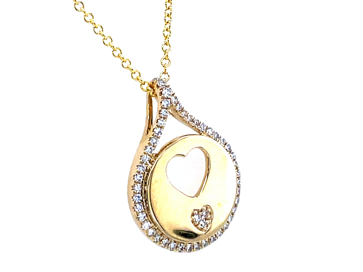 DIAMOND HEART CUTOUT TAG PENDANT