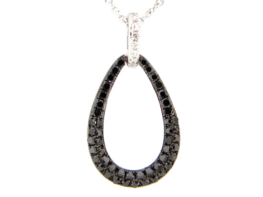 BLACK & WHITE DIAMOND PENDANT, 14KW (R/N)