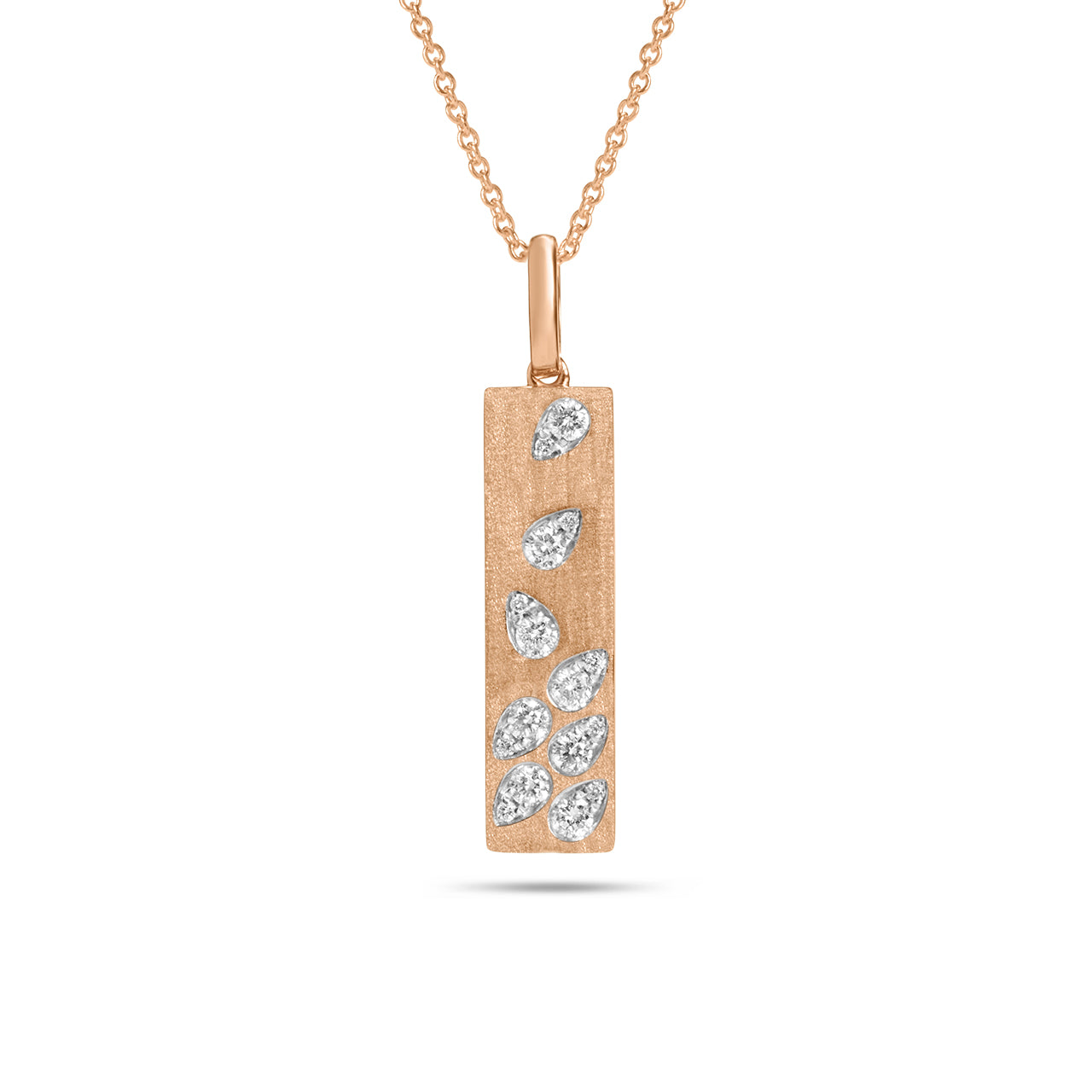 Diamond Pear Rainfall Bar Necklace