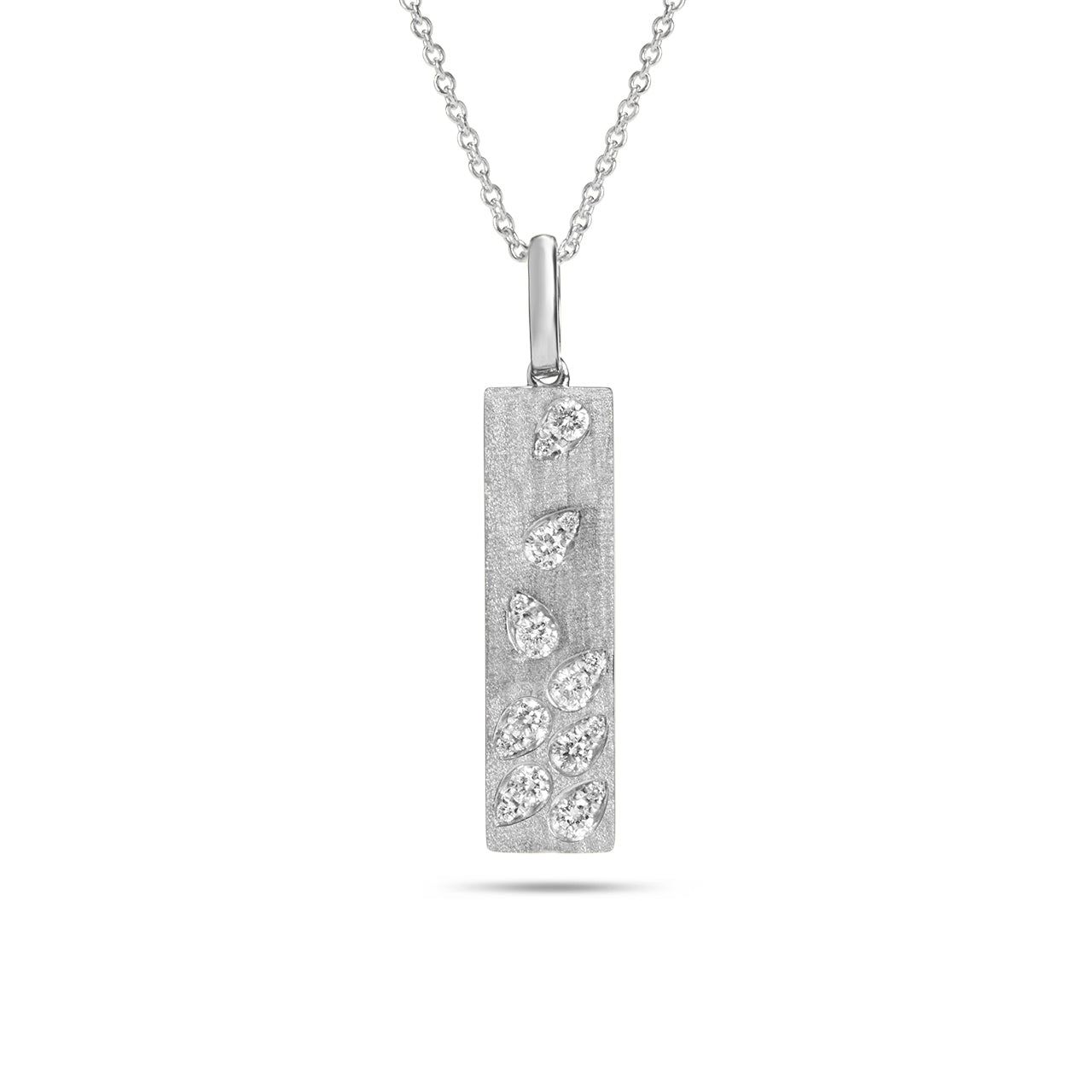 Diamond Pear Rainfall Bar Necklace