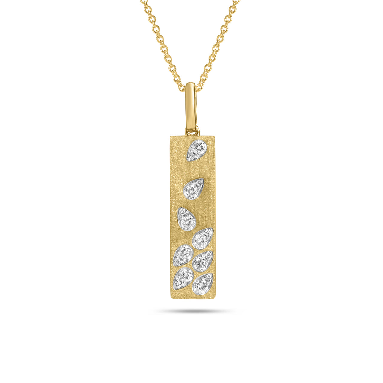 Diamond Pear Rainfall Bar Necklace