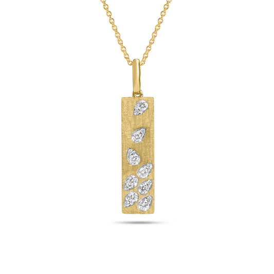 Diamond Pear Rainfall Bar Necklace