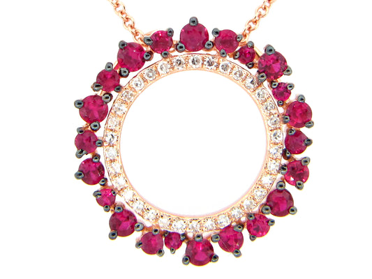RUBY & DIAMOND CIRCLE PENDANT