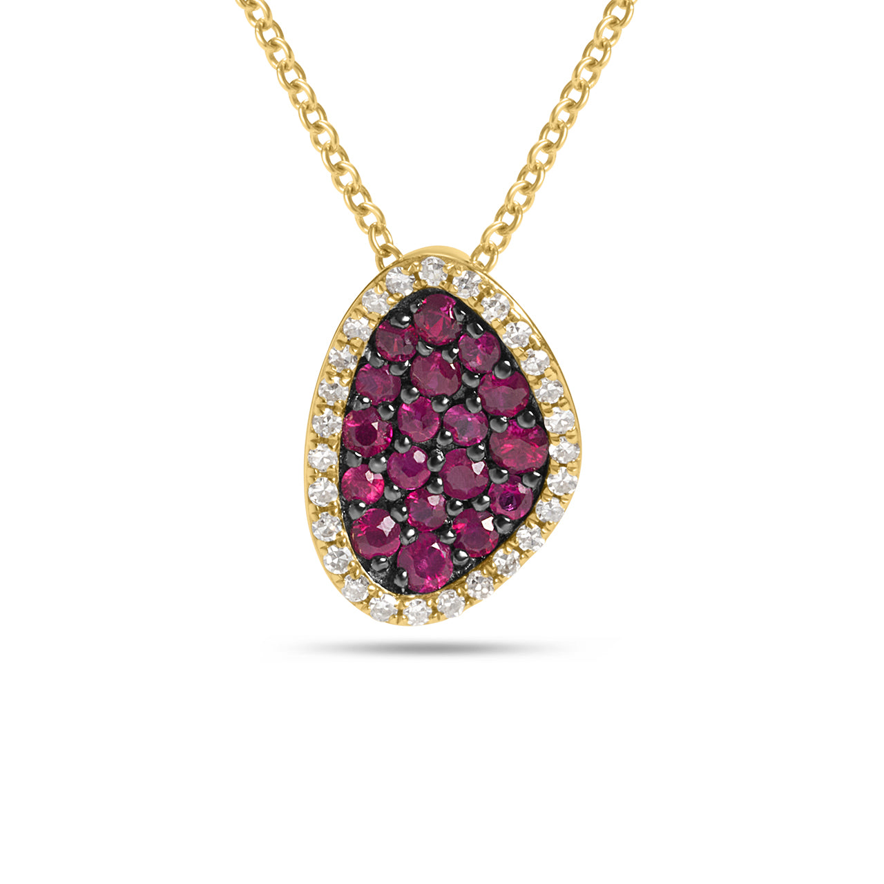 Ruby & Diamond Organic Necklace
